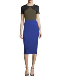 Diane von Furstenberg Colorblocked Tailored Midi Dress at Neiman Marcus